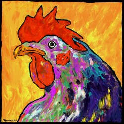 ROOSTER ON YELLOW